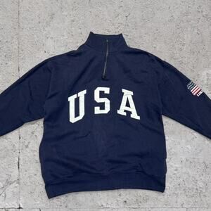 Vintage Limited USA Dark Blue Quarter-Zip Sweater